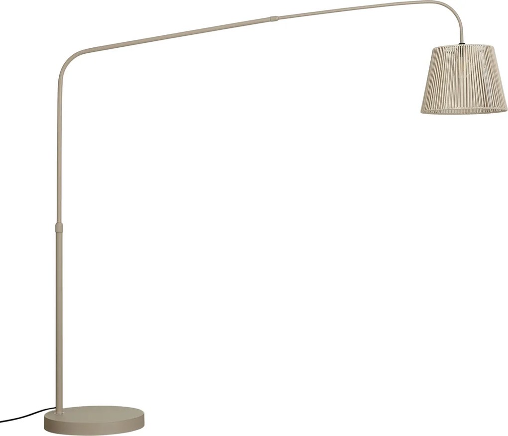 Japandi buiten vloerlamp beige met kap van touw  IP44 - Arc Jayla