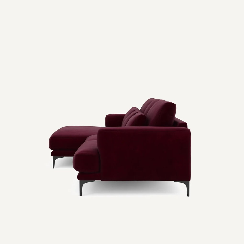 XL hoekbank links in fluweel, MARSILE