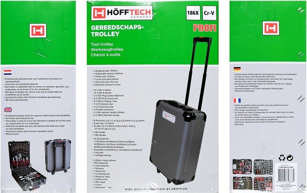 Benson Gereedschapskoffer-trolley 186 dlg