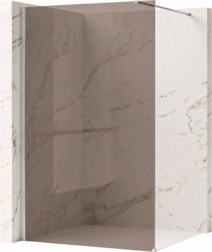 Walk-in douchewand Rea Flexi Brown / Chrome 80
