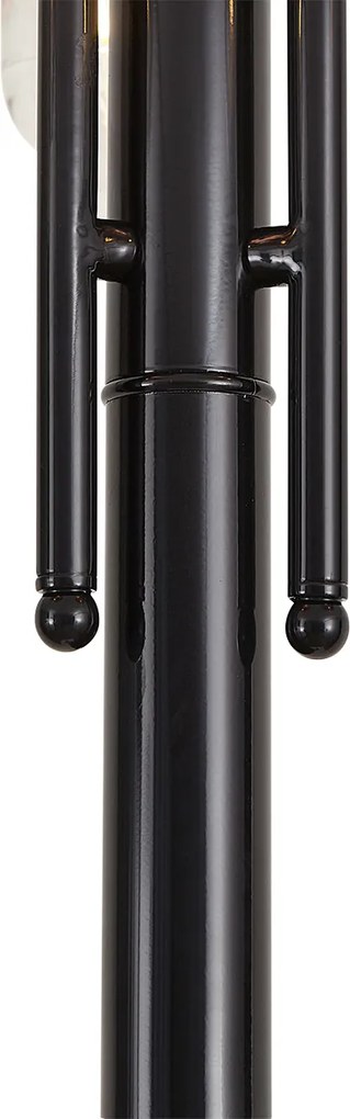 Moderne buitenlamp zwart met koper 235cm 3-lichts IP44 - Kansas