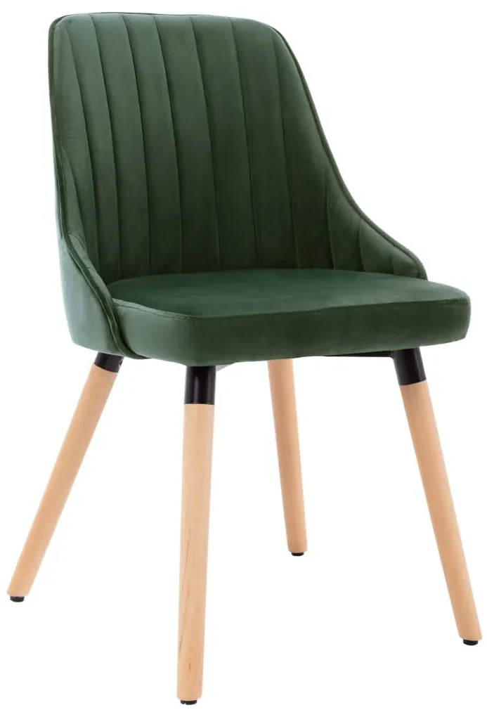 vidaXL Eetkamerstoelen 2 st fluweel donkergroen