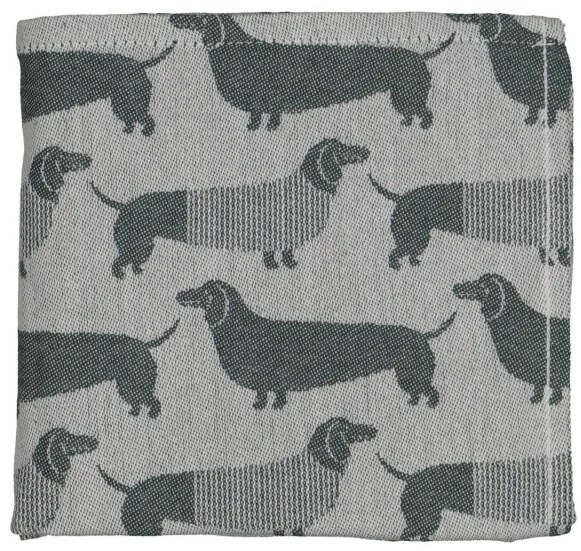 Theedoek - 65 X 65 - Katoen - Groen Teckel (groen)