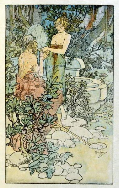 Mucha, Alphonse Marie - Kunstdruk Illustration by Alphonse Mucha from Clio, (24.6 x 40 cm)