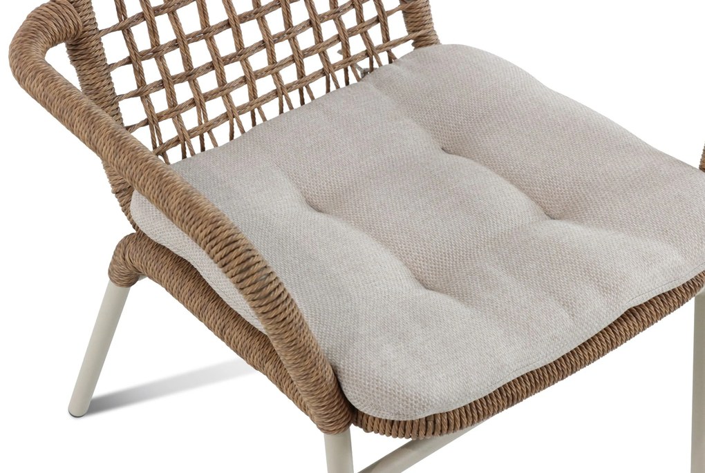 Tuinset 4 personen 120 cm Aluminium/rope Taupe Lifestyle Garden Furniture Catalone/Vienna