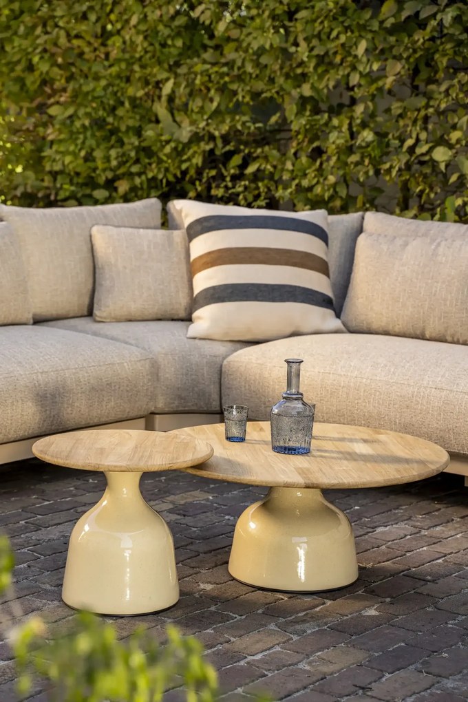 4 Seasons Outdoor Mykonos chaise loungebank Loungebank beige weerbestendig