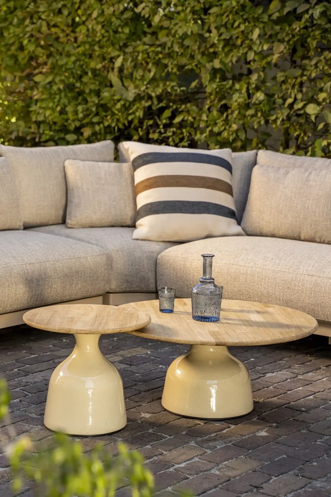 4 Seasons Outdoor Mykonos chaise loungebank SALE Loungebank beige weerbestendig
