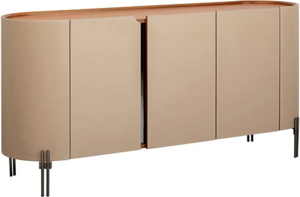 Design Dressoir Beige Leer - 150x40x75cm.