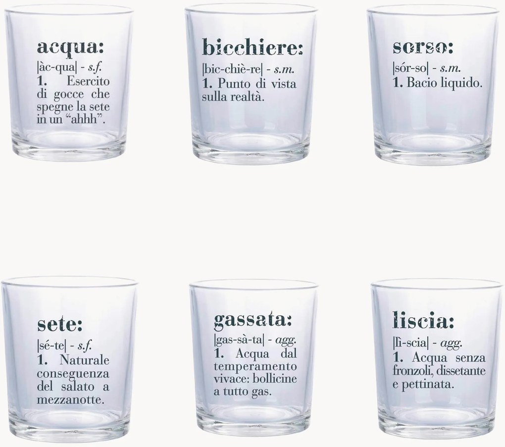 Waterglazen Victionary, 6-delig