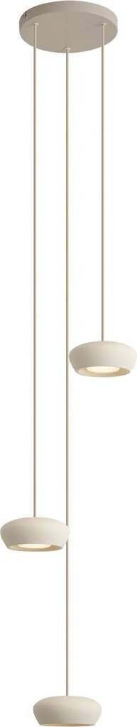 Moderne hanglamp beige met ronde kap 3-lichts - Concerto