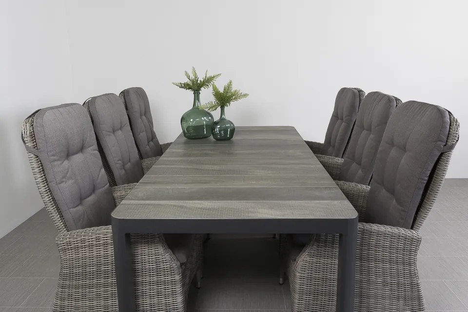 Memphis/Queens 220 cm. tuinset - 7-delig verstelbaar