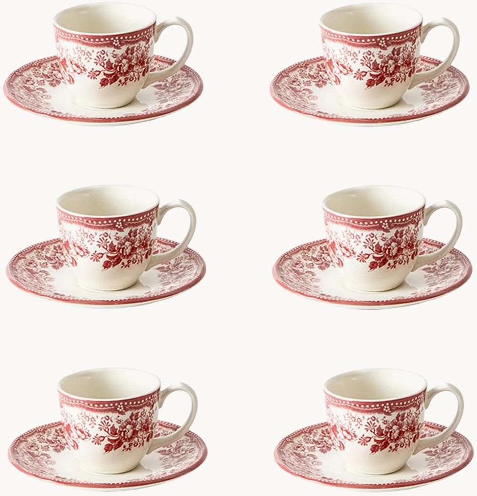 Koffiekopjes en schoteltjes London Calling van keramiek, 12-delig