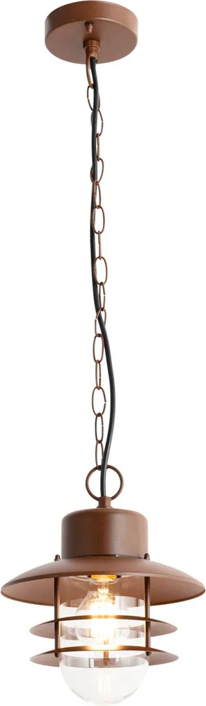 Industriële hanglamp roestbruin IP44 - Shell