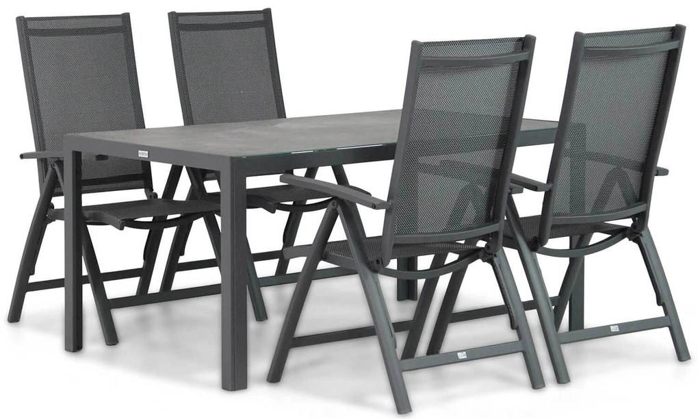 Tuinset 4 personen 160 cm Aluminium/Textileen /Aluminium/textileen Grijs Presto Vasto/Varano