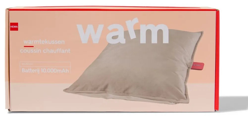 HEMA Oplaadbaar Warmtekussen 50x50cm Beige (beige)