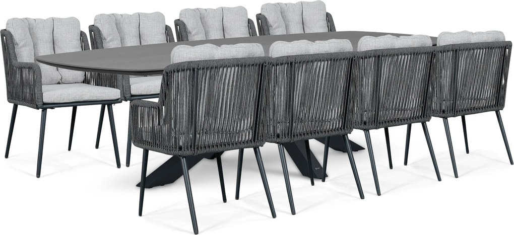 Tuinset 8 personen 300 cm Rope Grijs Lifestyle Garden Furniture Tivoli/Voyage