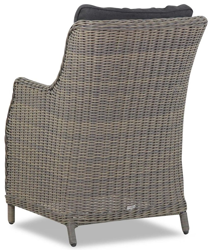 Tuinset Ronde Tuintafel 6 personen 160 cm Wicker Taupe  Garden Collections Buckingham/Sand
