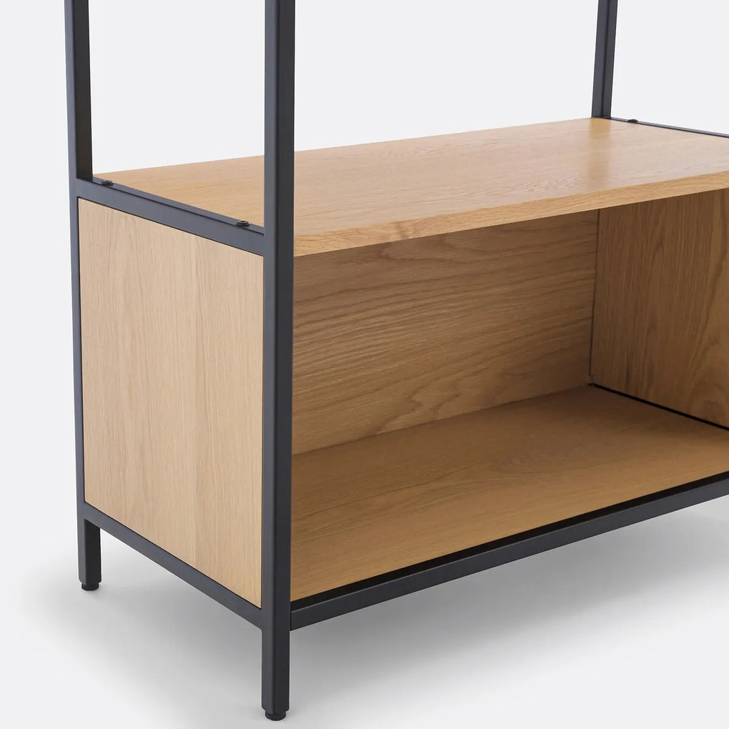 Modulaire boekenkast, 3 vakken, eikenfineer, Volga