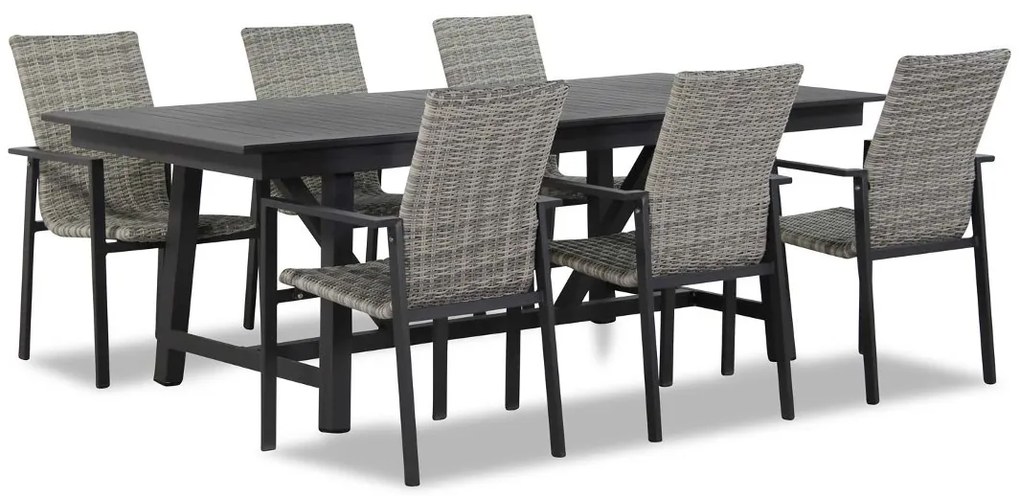 Tuinset 6 personen 217 cm Wicker Grijs Lifestyle Garden Furniture Upton/General