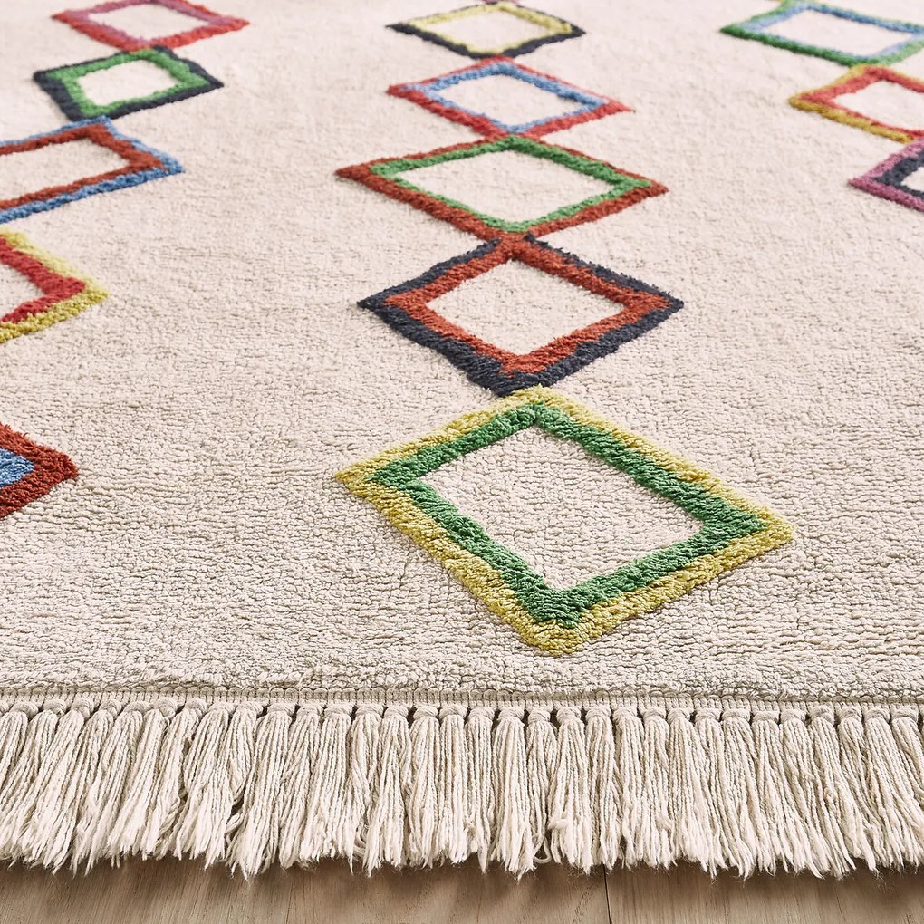 Vloerkleed voor kinderen in bio katoen, Berberstijl, Dybala