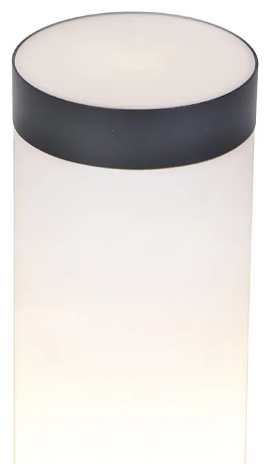 Buitenlamp paal antraciet met opaal 45 cm IP44 - Rox Modern E27 IP44 Buitenverlichting cilinder / rond rond