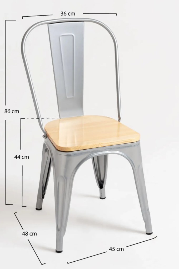 Pakket 4 Stoelen Torix Natuurlijk Hout