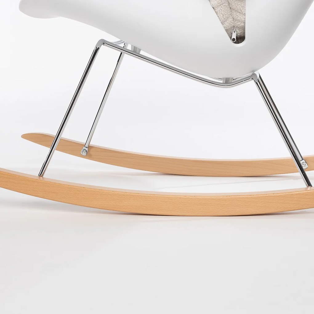 Schommelstoel Kunststof Met Beige Kussen