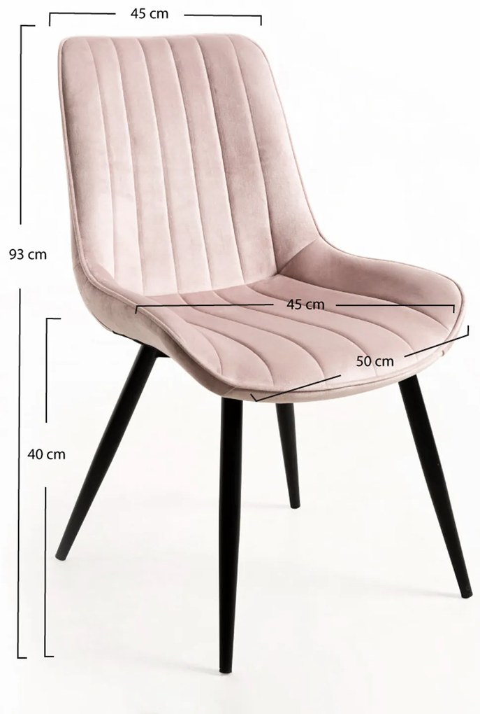 Set van 2 Lene Fluwelen Stoelen