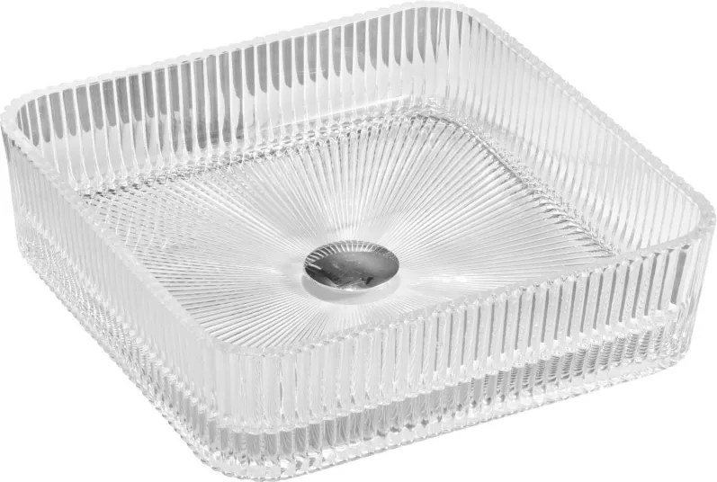 Mexen Nira glazen opbouw wastafel 39 x 39 cm, transparant - 24203900