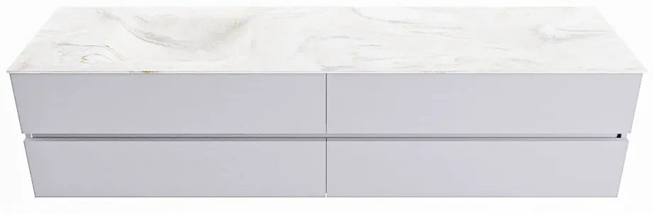 Mondiaz Vica DLux badmeubel 200cm cale 4 lades met wastafel ostra links zonder kraangat