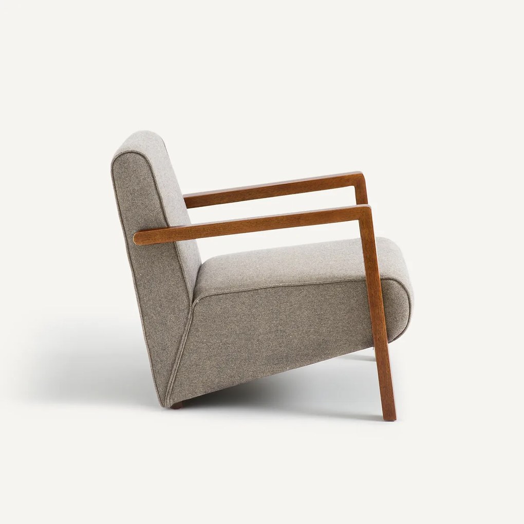 Fauteuil in wol en polyester Sanami