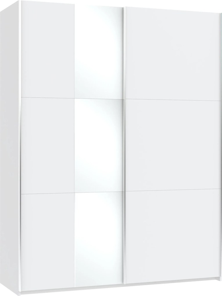 Kledingkast Bristol 242, Wit, 230x180x61cm, 171 kg, Kledingkast deuren: Schuivend