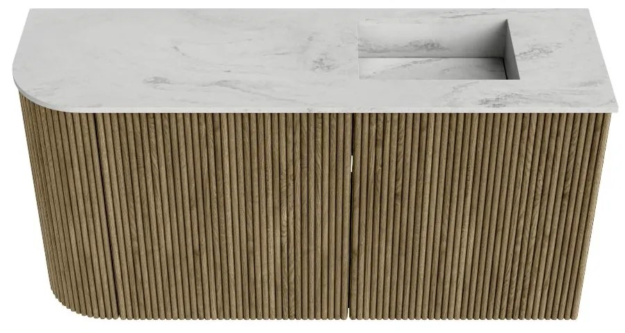 Mondiaz Joya DLux 80cm toiletmeubel ronding links dusk met wastafel faye rechts zonder kraangat opalo