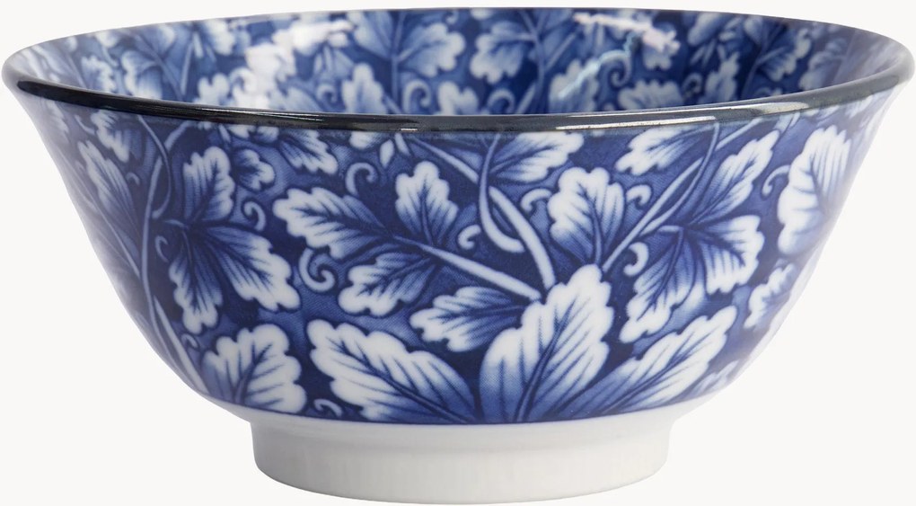 Porseleinen schalen Hana Blue, 6-delig