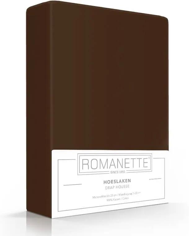Romanette Luxe Hoeslaken Katoen - Bruin 180 x 200
