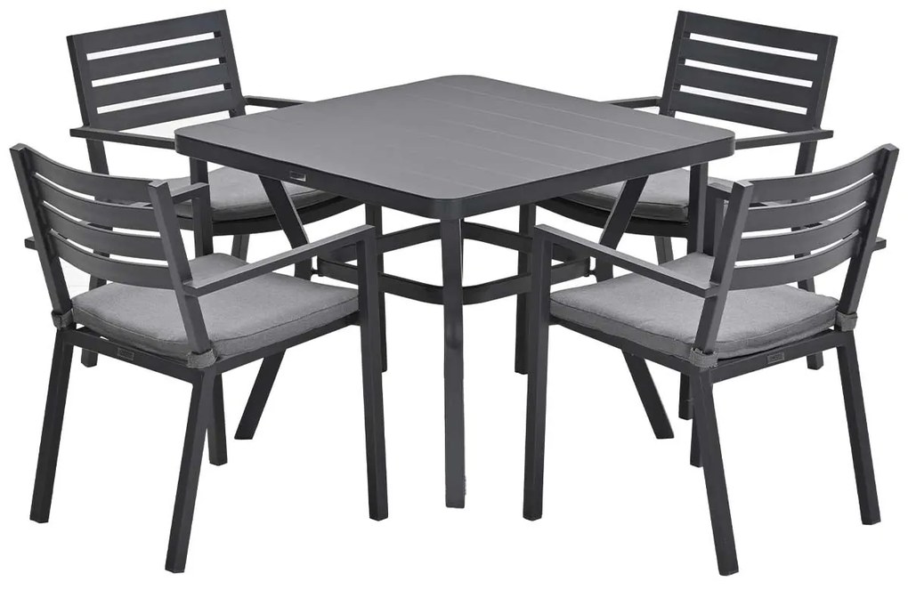 Garden Impressions Amarillo tuinset 5-delig - Mina tuintafel 90x90 cm