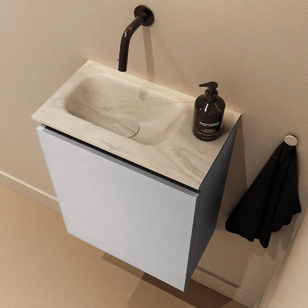 Mondiaz Ture DLux toiletmeubel 40cm plata met wastafel ostra links zonder kraangat