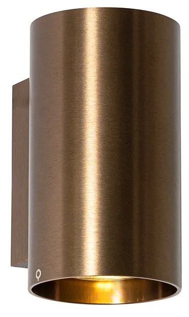 Moderne wandlamp donkerbrons rond 2-lichts - Sandy