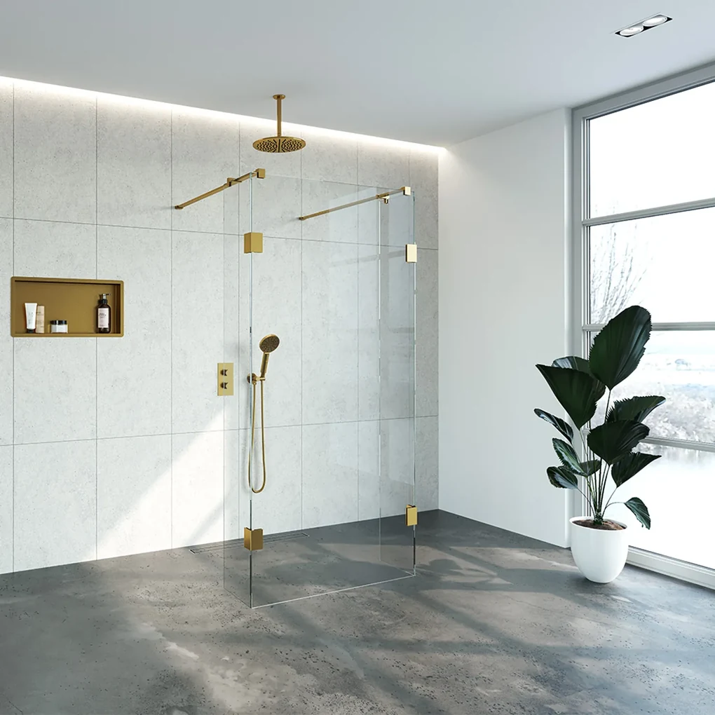 Brauer JC profielloze doorloopdouche 100/30/30cm goud geborsteld