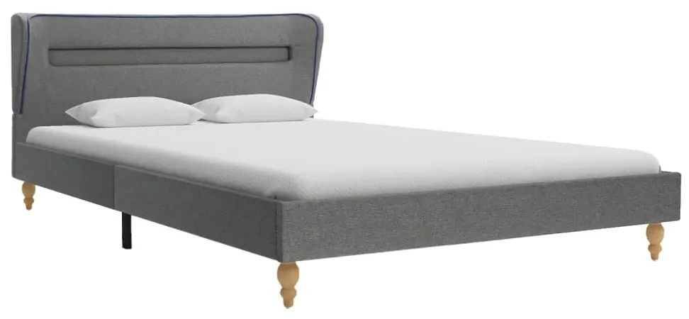 vidaXL Bedframe met LED stof lichtgrijs 120x200 cm