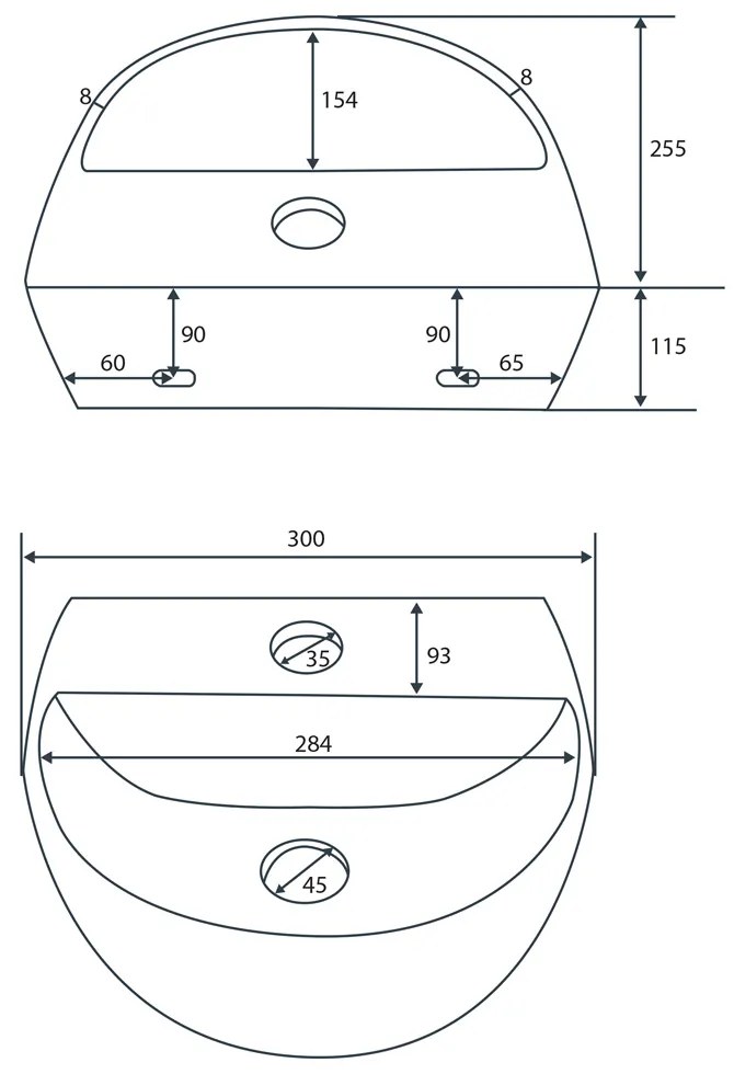 Differnz Demi fonteinset 30x25.5x11.5cm wit