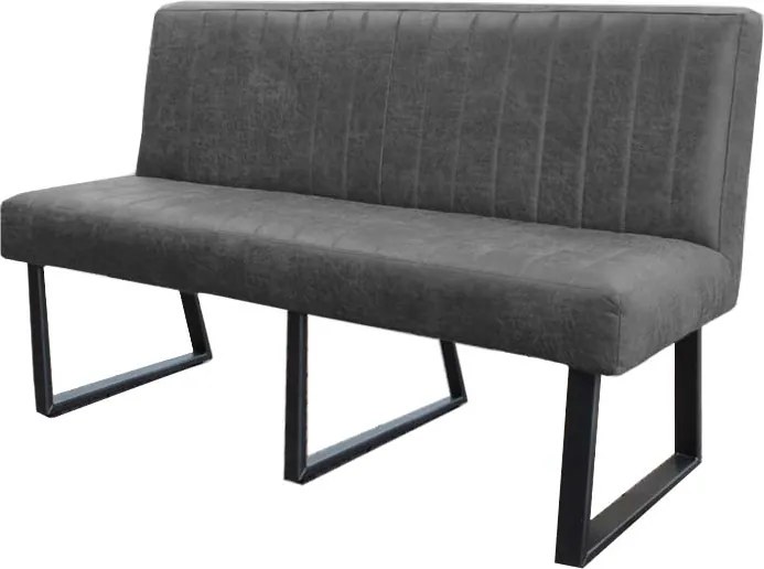 Eetkamerbank - Hengelo - leer Missouri antraciet 09 - 220 cm