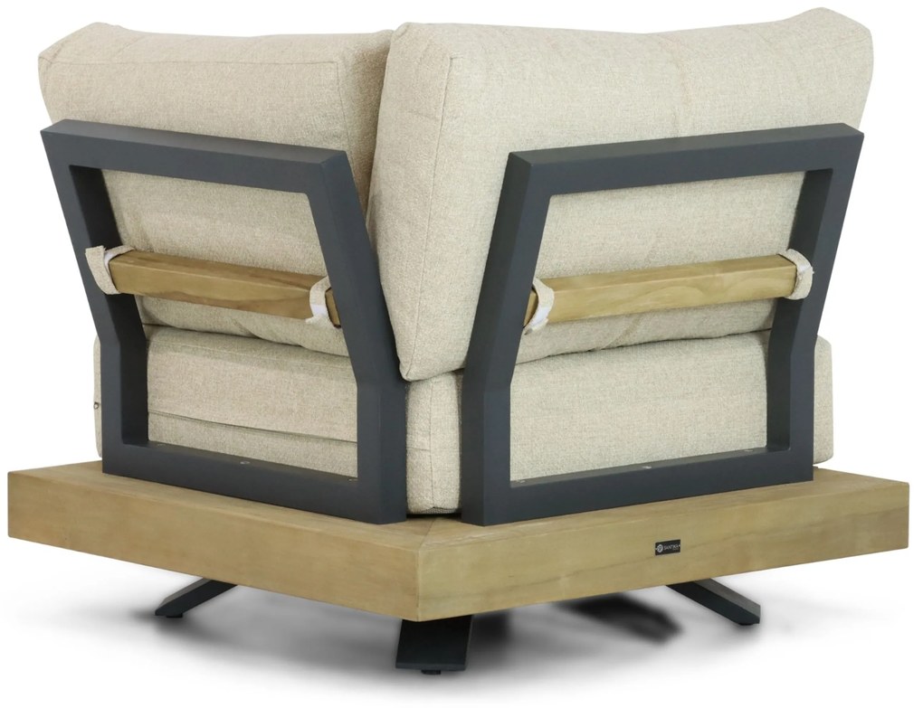 Hoek loungeset 6 personen Aluminium/Teak Old teak greywash  Santika Furniture Santika