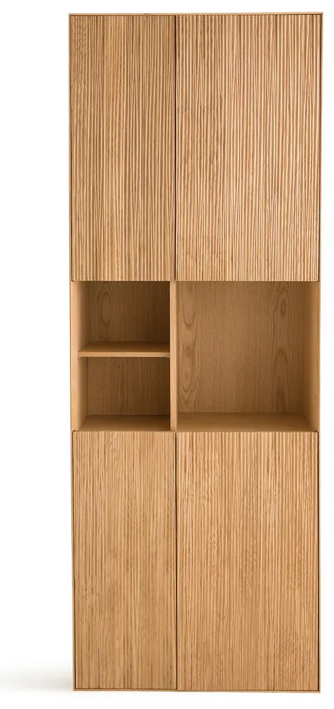 Boekenkast 4 deuren, eik, Mikube