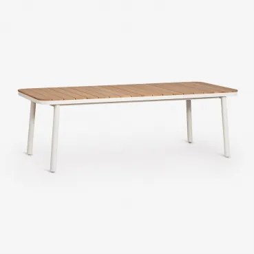 Rechthoekige Uitschuifbare Eettafel 240-300x100 Cm Van Aluminium Mareiran Gardenia Wit - Sklum