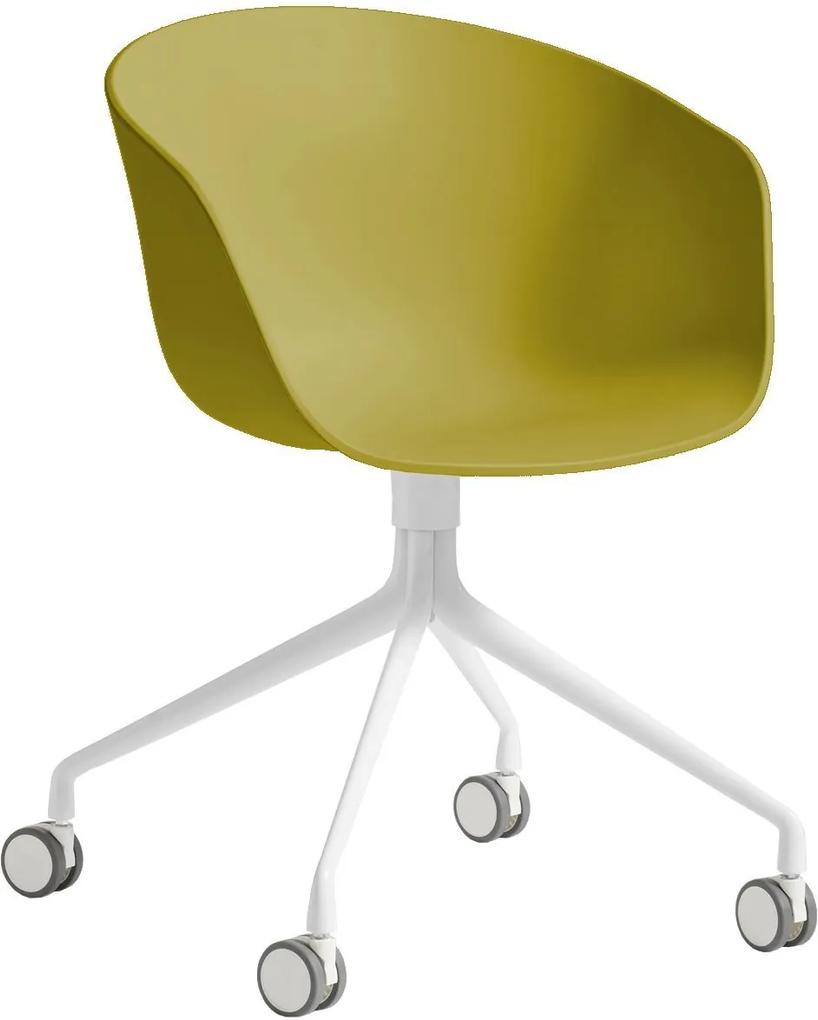 Hay About a Chair AAC24 stoel met wit onderstel Mustard