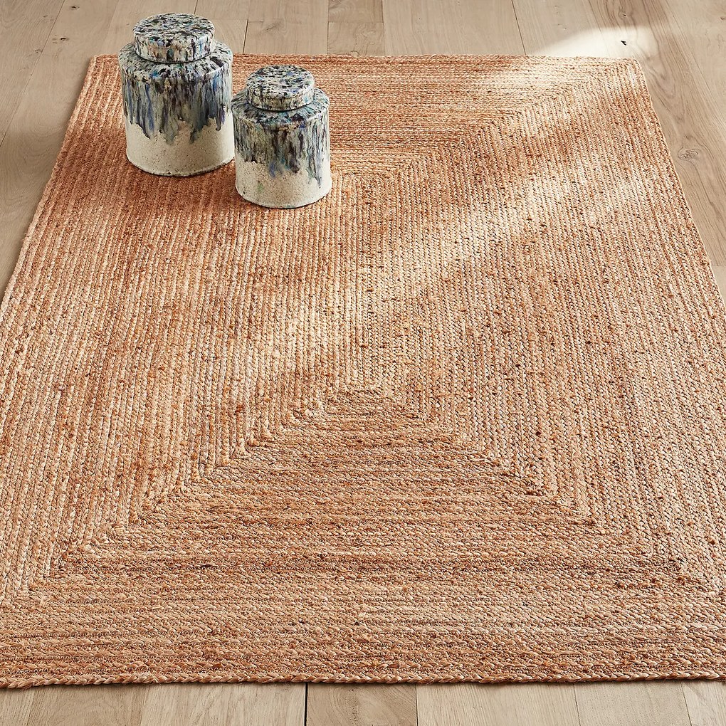 Vloerkleed in jute, handgevlochten, Hempy