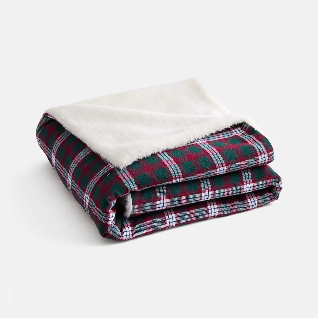 Plaid van flanel en sherpa, LUNAY