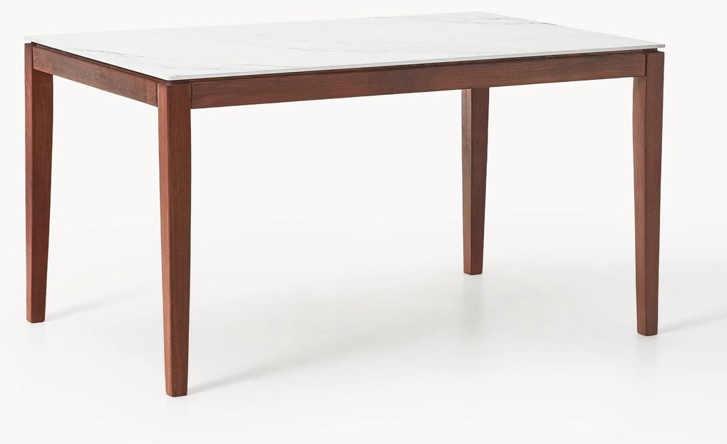 Eettafel Jackson met tafelblad in marmerlook, verschillende formaten, bruin