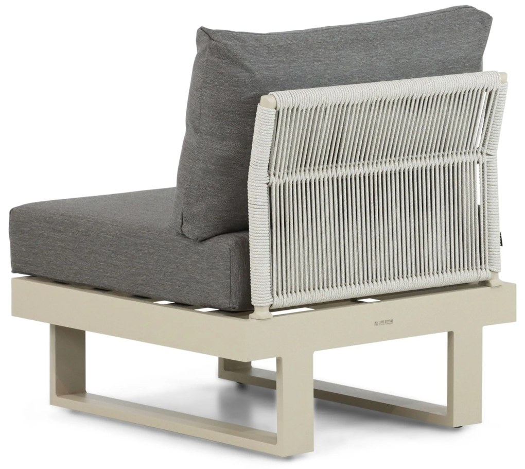 Hoek loungeset 6 personen Aluminium Taupe Lifestyle Garden Furniture Lorenzo